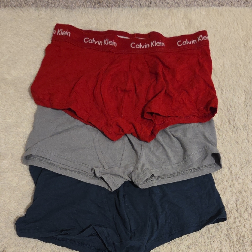 Calvin Klein Boxer Briefs - Bold Red, Classic Gray, Deep Blue